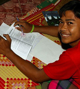 Cambodian Kid Studying